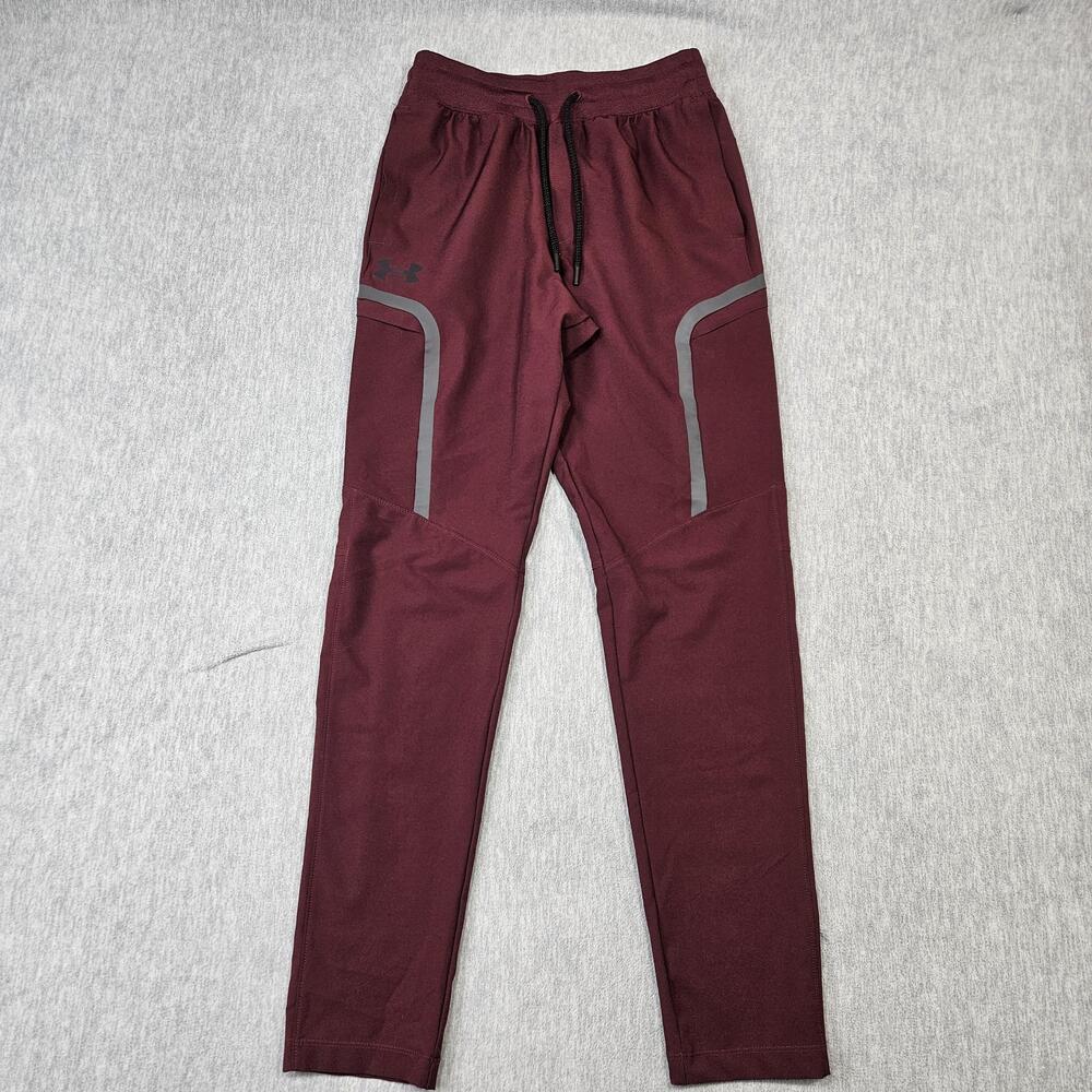Under Armour Sportstyle Elite Cargo Pants Mens S Red Stretch Elastic Waist
